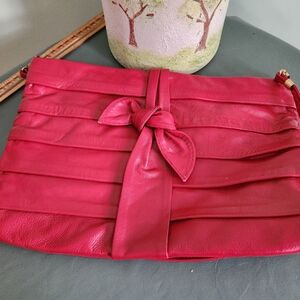 Elegant Red Leather Clutch